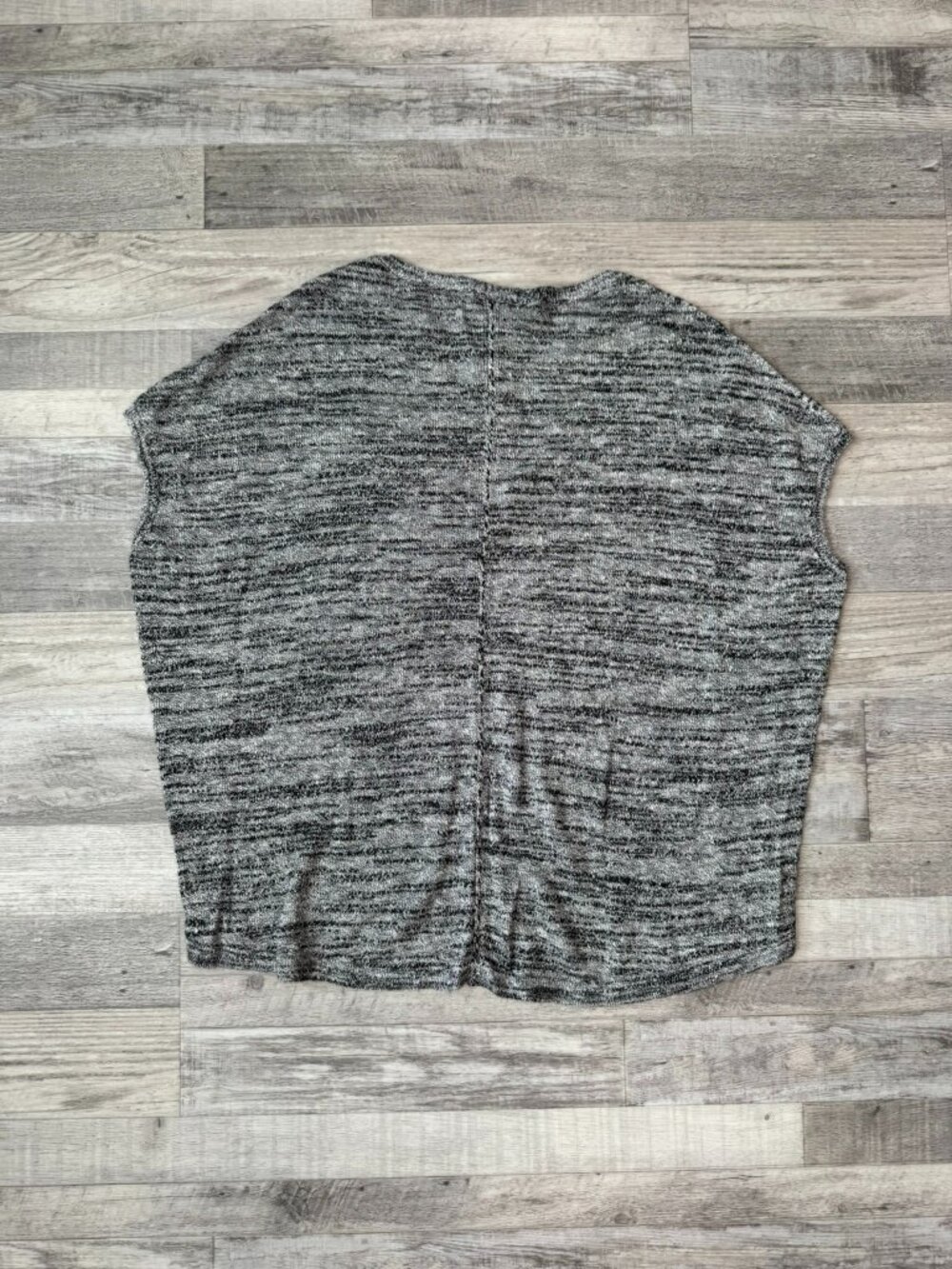 J. Jill Pure Jill NWT Grey Linen Cotton Black White Cap Sleeve Sweater I11 - Picture 6 of 6